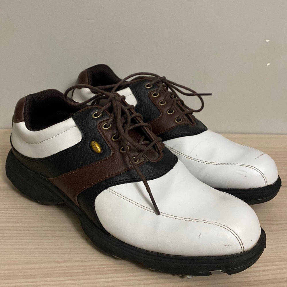 ETONIC Men’s Golf white/brown shoes size 9